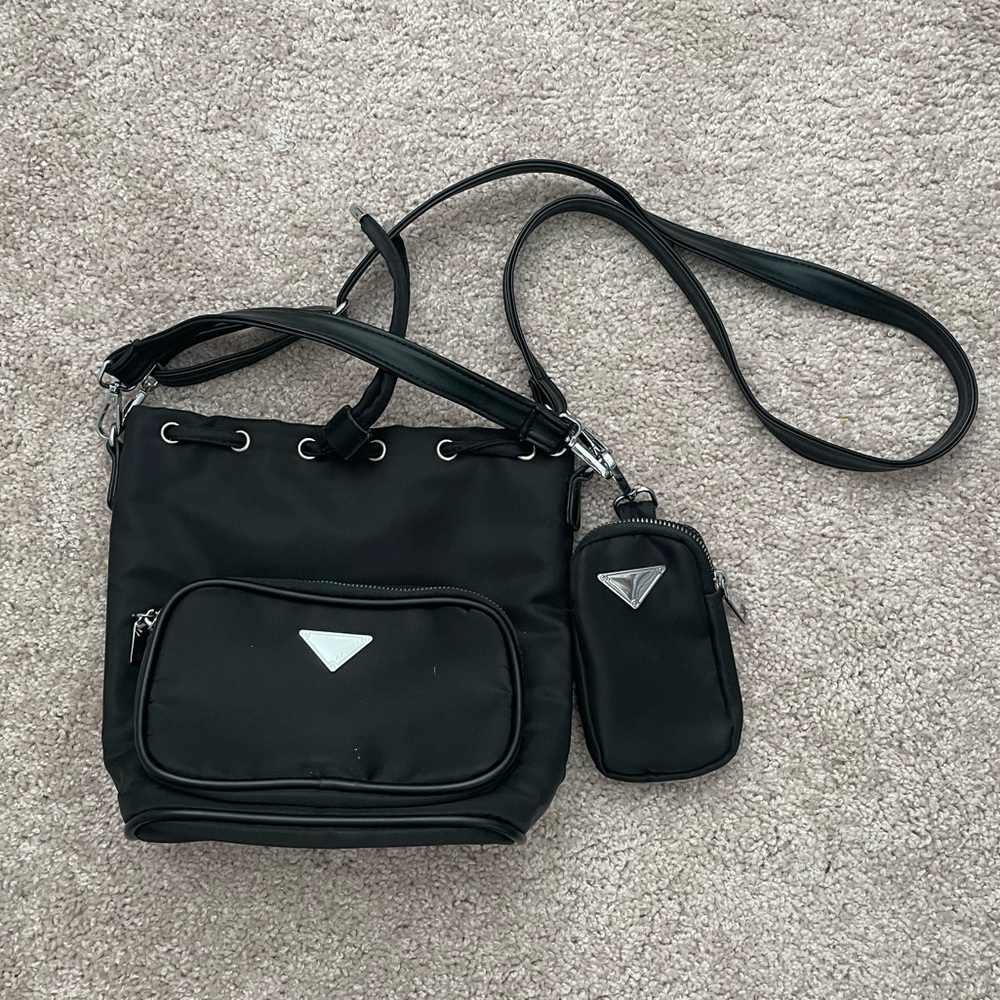 Black Bucket Bag Purse